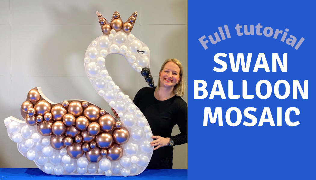 swan balloon mosaic decoration nikoloon frame full tutorial youtube video