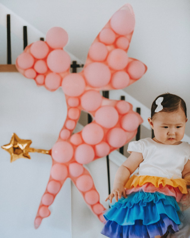 first birthday balloon mosaic party celebration baby girl nikoloon frame