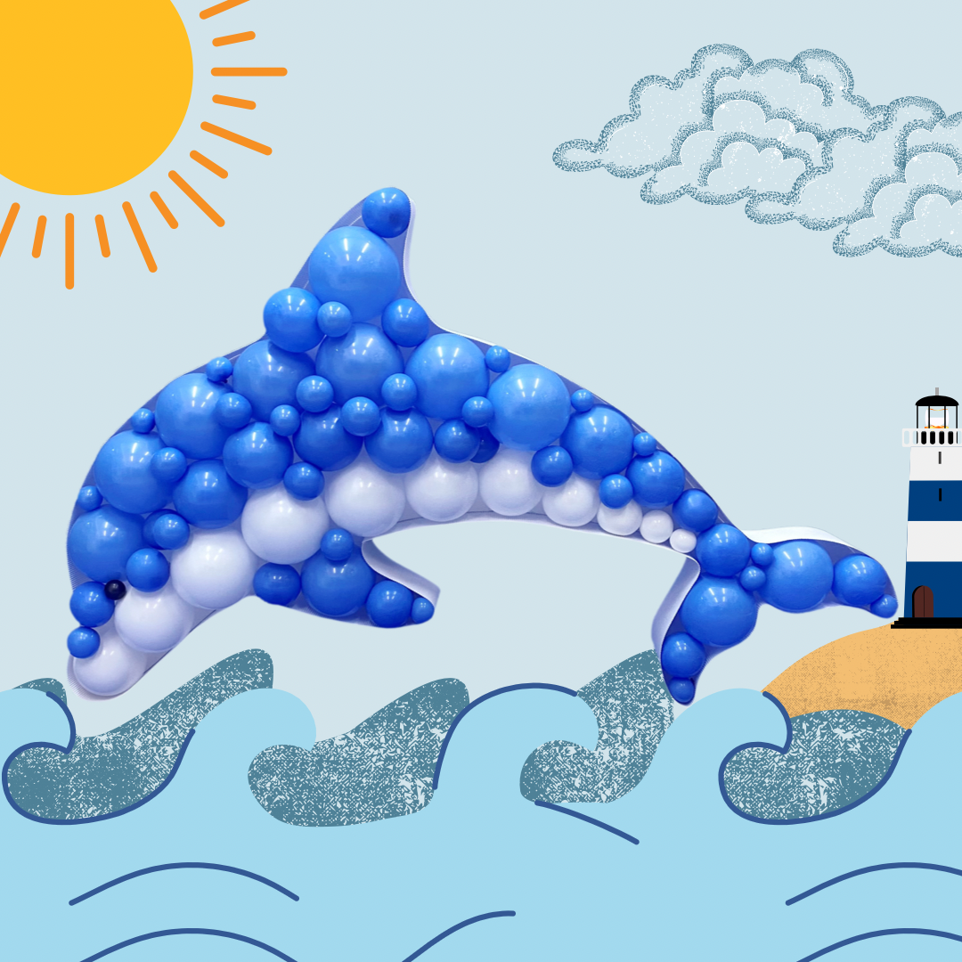 dolphin balloon mosaic nikoloon frame birthday decoration sea creatures under the water