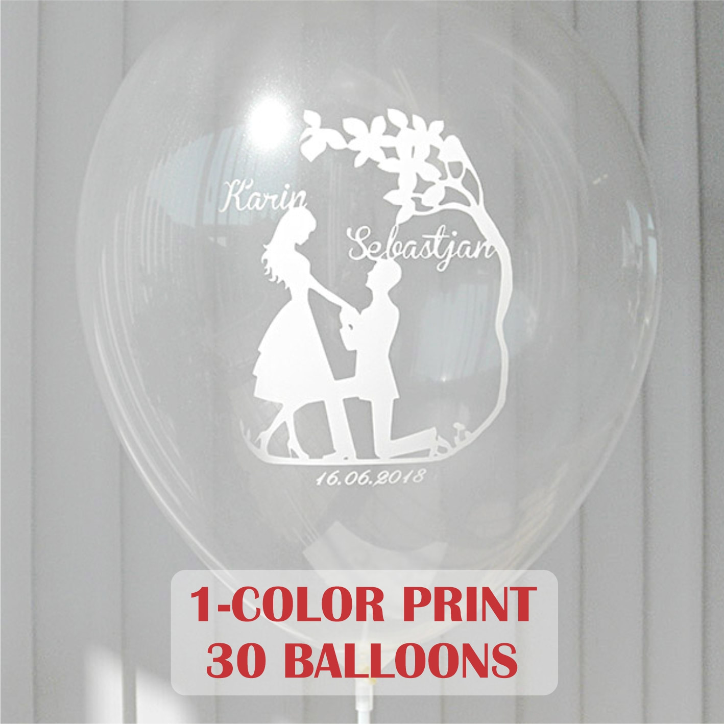 30 bedruckte Ballons