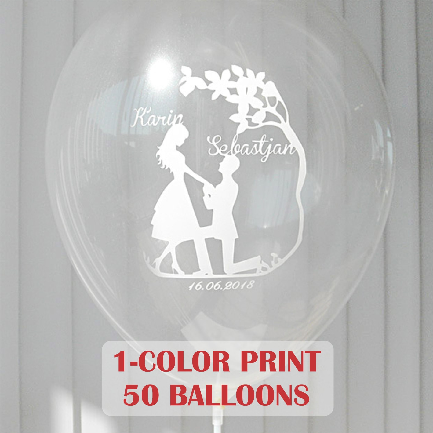 50 bedruckte Ballons