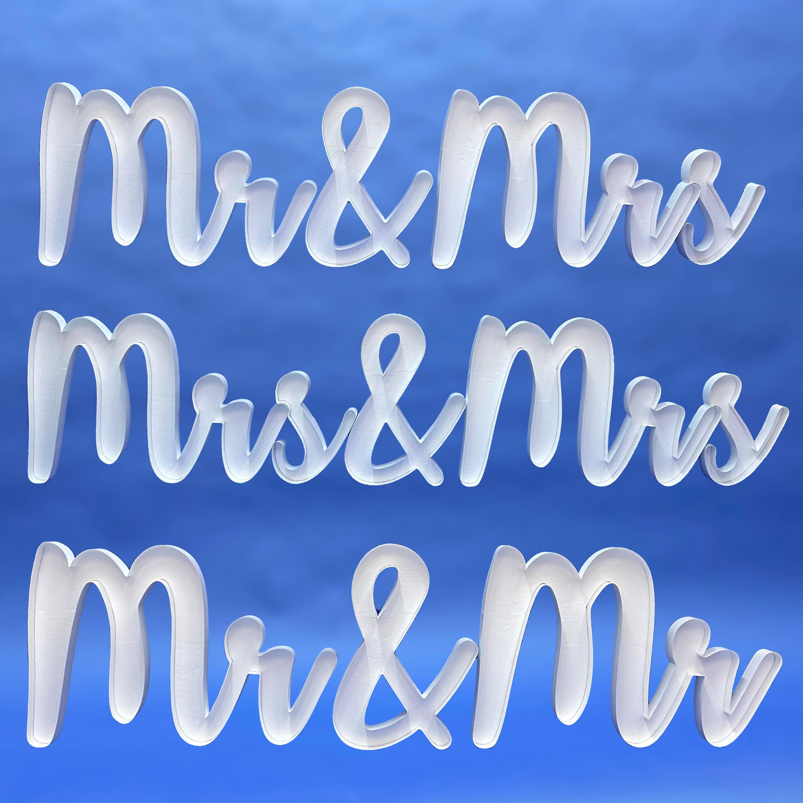 "Mr & Mrs" / "Mr & Mr" / "Mrs & Mrs"