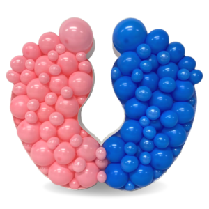 Mini Baby Feet + 50 Blue 5" Balloons + 50 Pink 5" Balloons